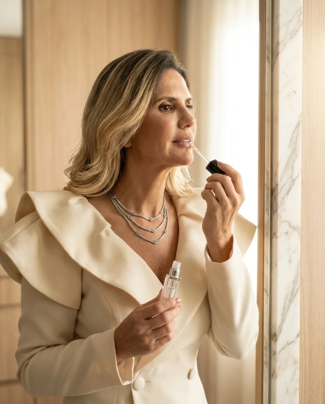 Elizangela Miller preparando procedimento estético facial